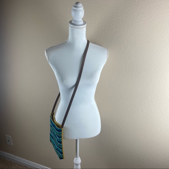 Lucky Brand Blue Ocean Waves with Beads Crossbody Purse - Picture 2 of 6